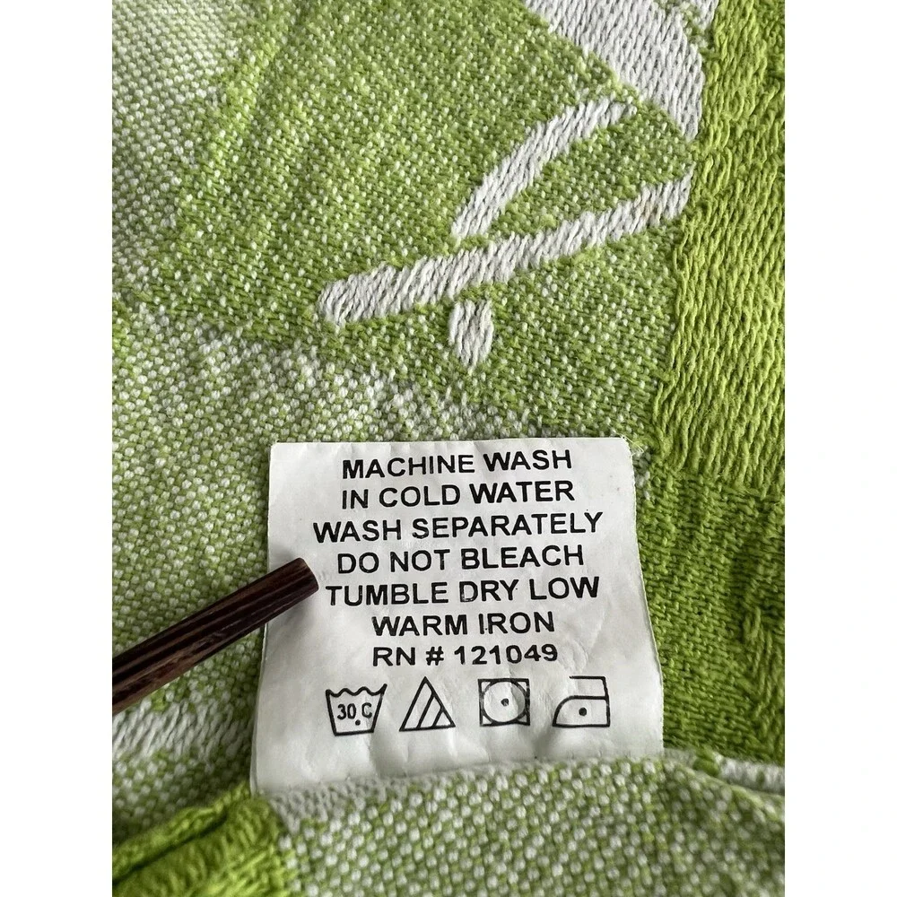 Round Tablecloth Bright Green Checkered Sun Flowers 100% Cotton